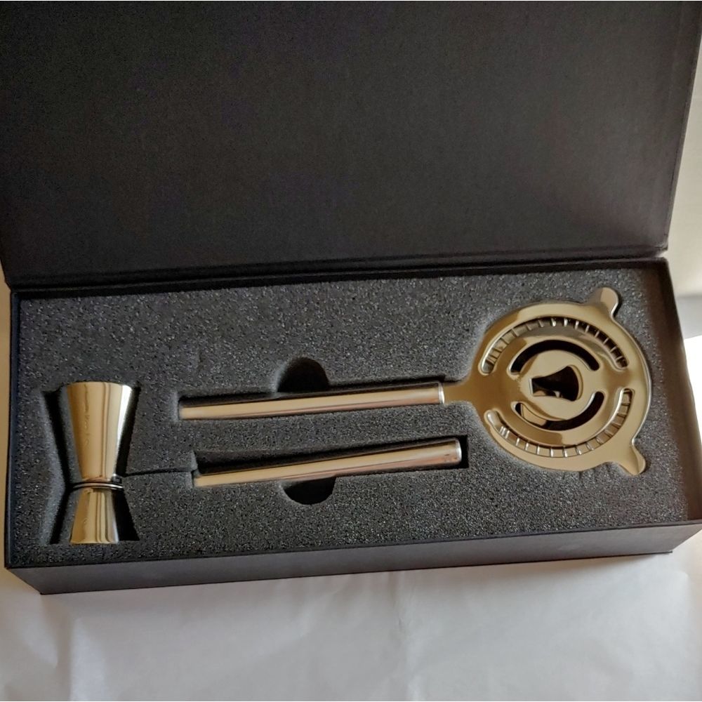 3 Piece Bar Tool Set in Black Storage Box